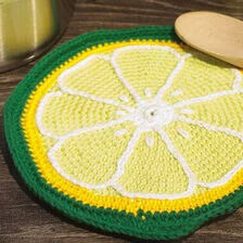 X-Manique au crochet motif citron