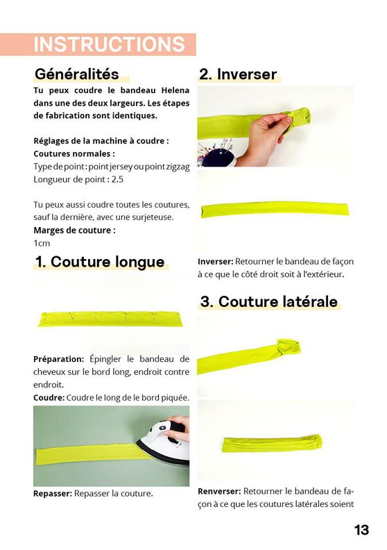Bandeau pour cheveux jersey patron, Patron de couture  image number 9