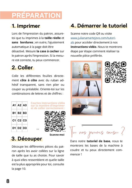 Pantalon court avec élastique Patron XS-XXXL image number 7