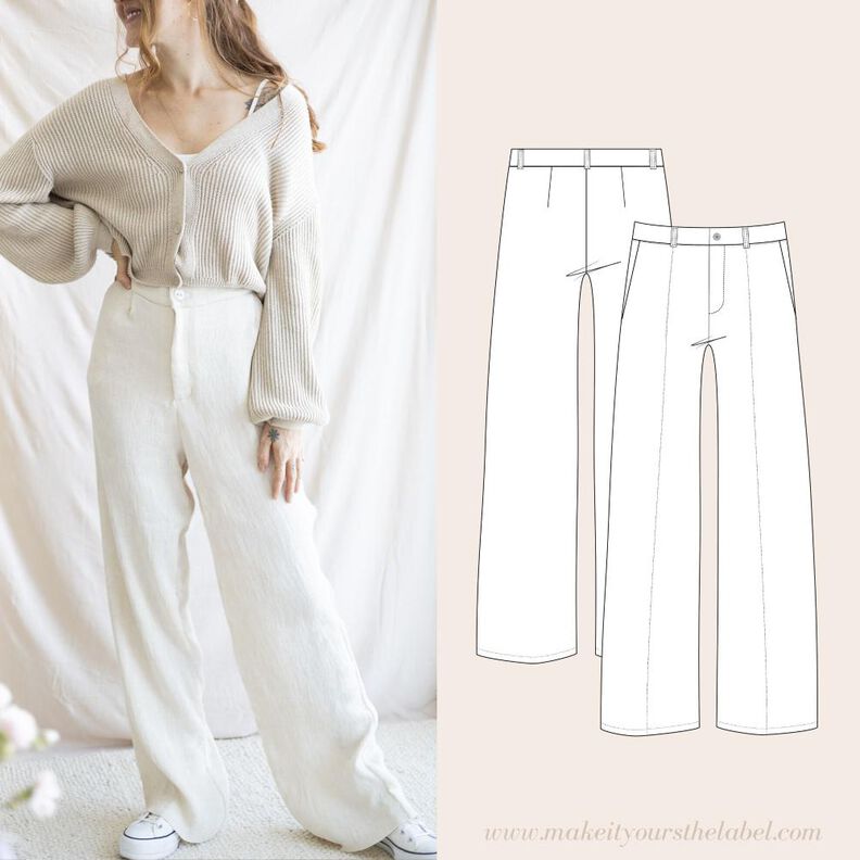 Pantalon taille haute large image number 1