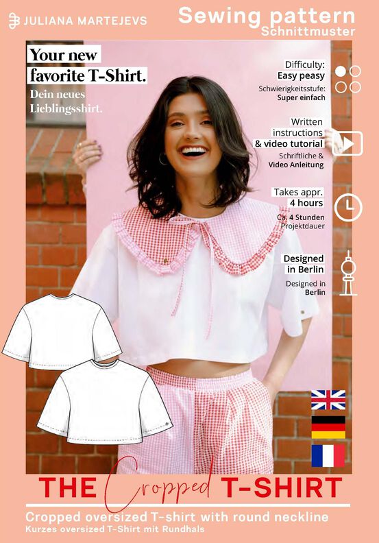 T-shirt cropped Patron XS-XXXL, T-shirt Patron de couture image number 6