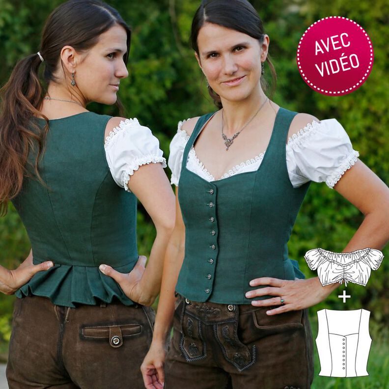 Corsage Susal traditionnel + chemisier dirndl image number 1