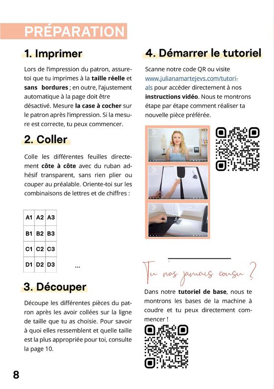 Patron pantalon avec élastique avec instructions, XS-XXXL image number 7