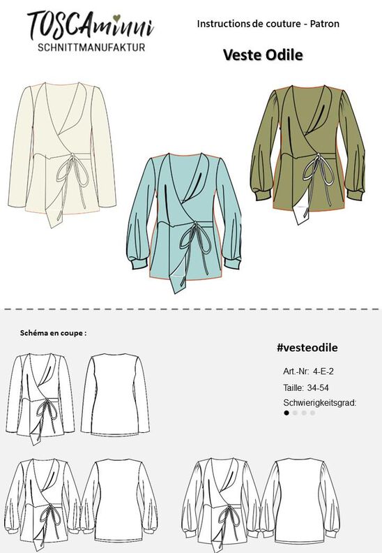 Veste Odile Taille 34-54 Patron image number 5