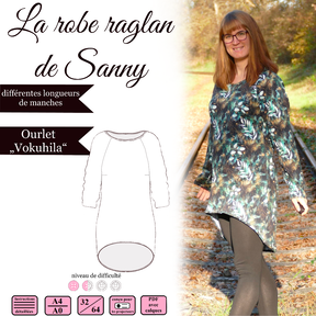 Robe raglan Sannys- 32-64-e-book et instructions de couture