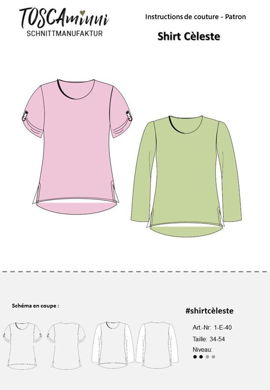 Shirt Celeste Taille 34-54 Patron image number 7