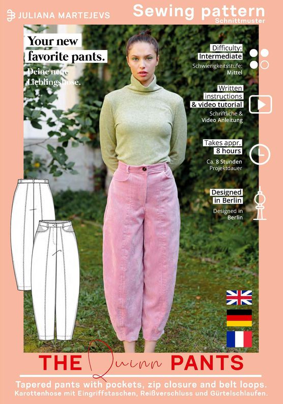 Patron pantalon avec instructions, XS-XXXL, Patron couture image number 7