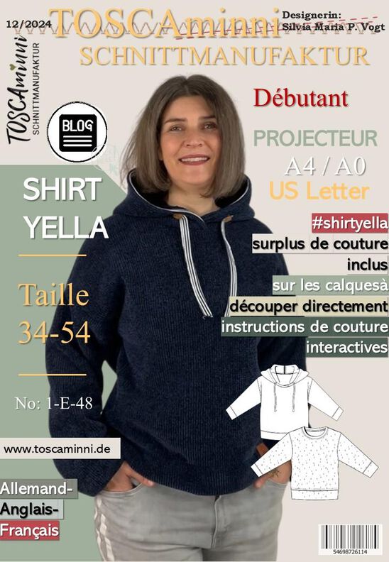 Patron YELLA + tutoriel | Sweat à capuche | Tailles 34-54 image number 9