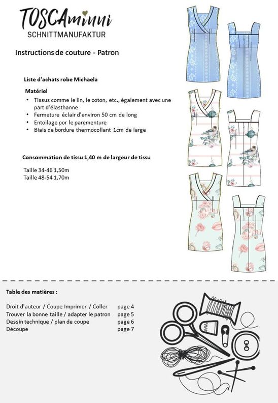 Robe Michaela T. 34-54 patron | robe etui image number 5