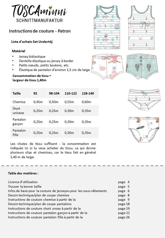 Sous-vêtements pour enfants tailles 92-140 Patron image number 3