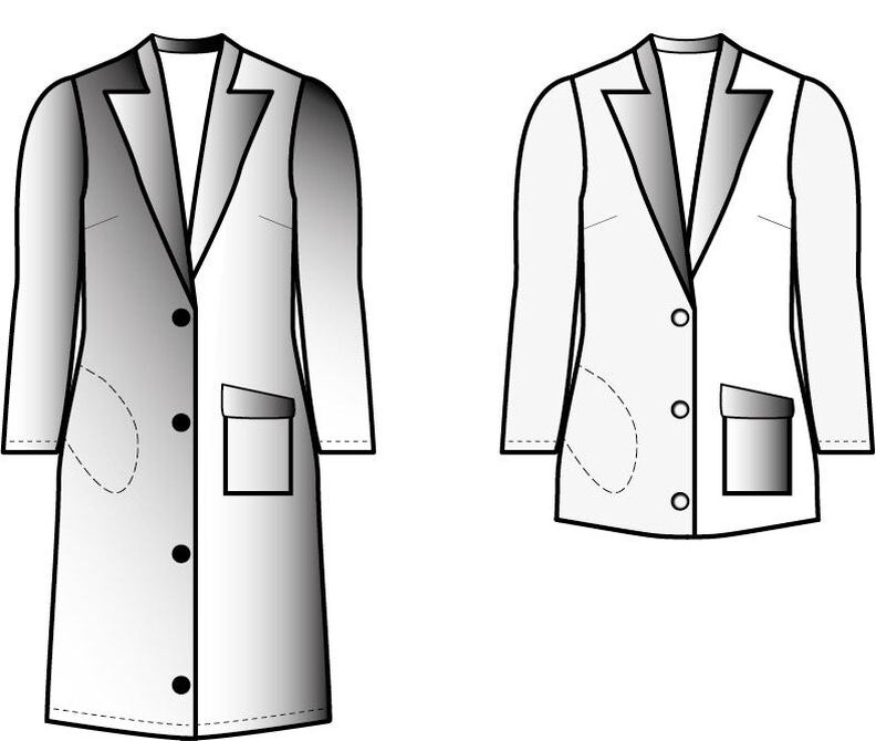 Manteau MEGAN 34-52 PDF A4, A0 tutoriel imagé image number 2