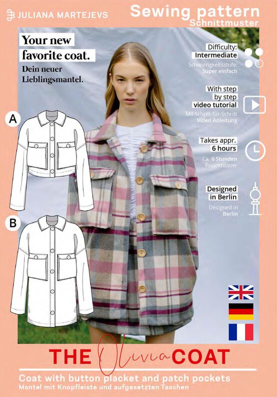 Patron Manteau d'hiver , XS-XXXL, Patron de couture image number 7