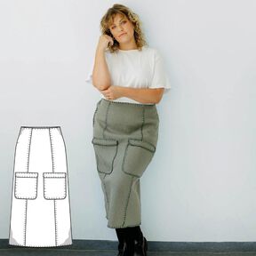 Jupe mi-longue à broderie Patron XS-XXXL. Jupe Patron
