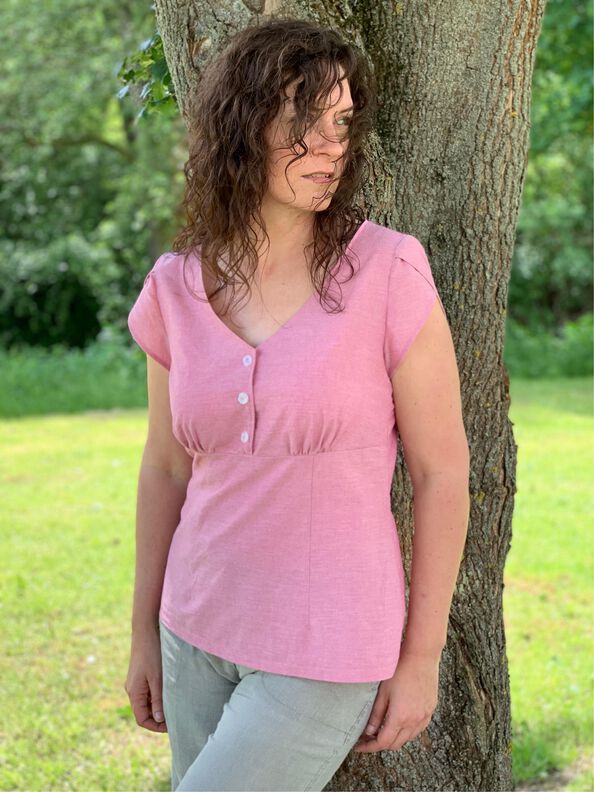 Blouse Claudine 34-52 PDF A4, A0 tutoriel imagé image number 9