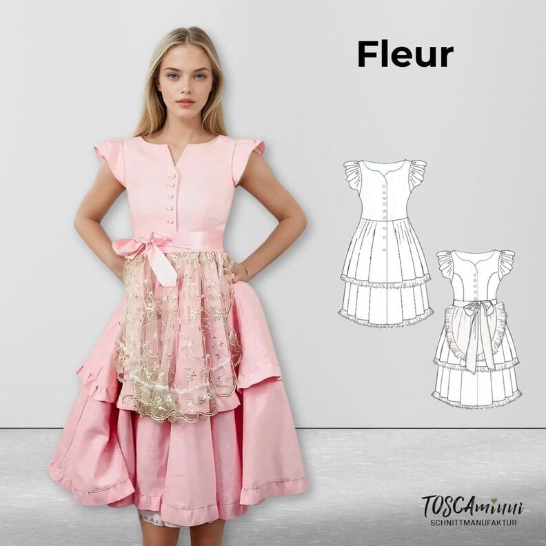 Patron Robe Fleur taille 34-54  Robe pour femme image number 7