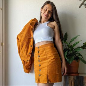 Jupe Yoalli | Jupe droite avec fente ou boutons