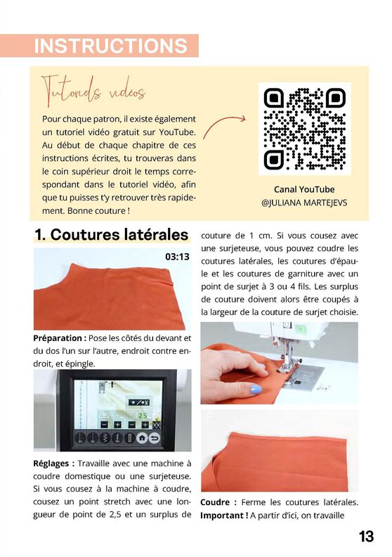 Patron Top moderne XS-XXXL Patron Top en jersey image number 9