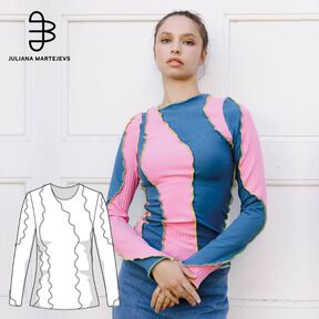 Patron t-shirt à manches longues couture surjeteuse XS-XXXL
