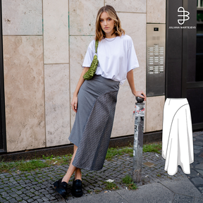 Midi jupe patron XS-XXXL. Jupe mi-longue patron 