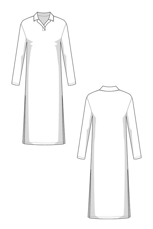 Robe Polo à manches longues XS-XXXL, Patron de couture image number 6