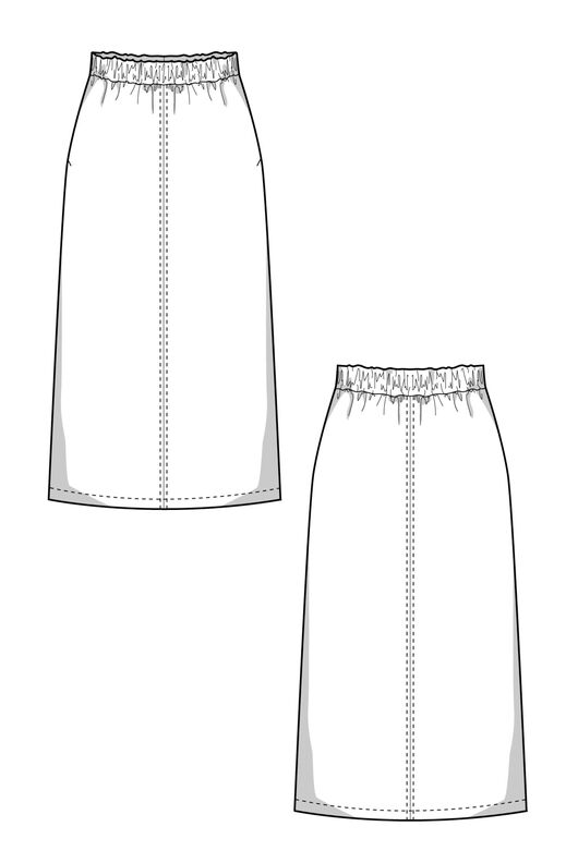 Jupe mi-longue Patron XS-XXXL. Jupe Patron de couture image number 6
