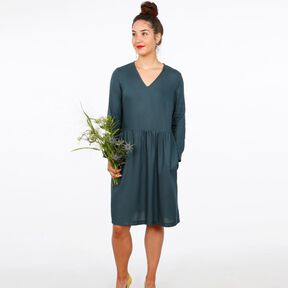 Madame MARY - Robe à col en V et jupe froncée XS-XXL