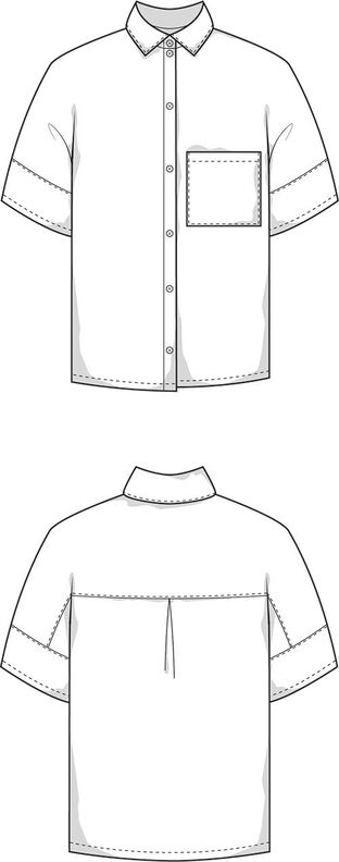 Chemise Patron XS-XXXL. Blouse courte Patron de couture image number 5
