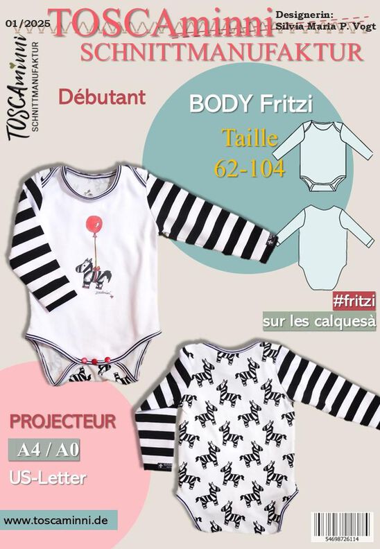 Patron Body bébé tailles 62-104 | Guide de couture débutant image number 4