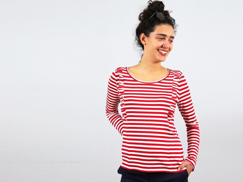Madame SARA - shirt cool à petits volants XS-XXL image number 2