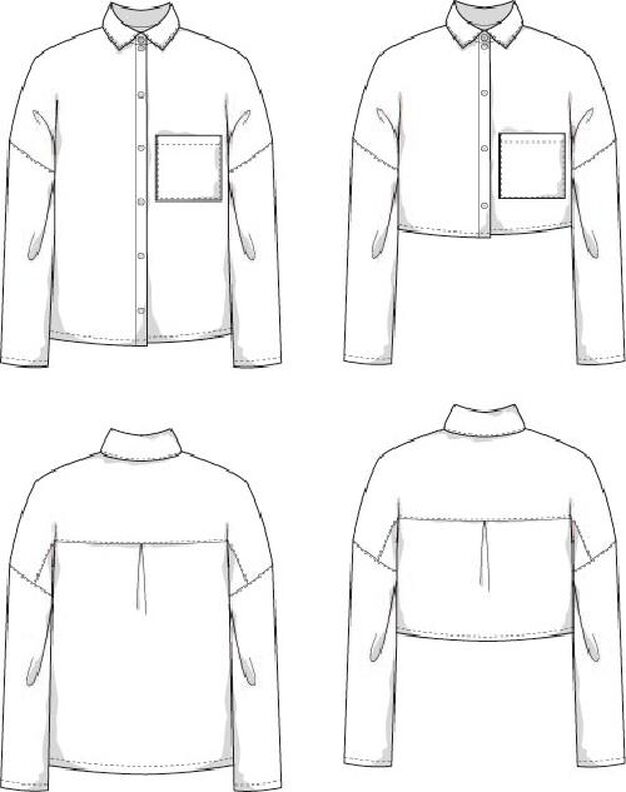 Chemise Patron XS-XXXL. Blouse Patron de couture image number 7