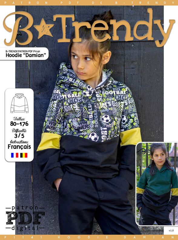 Hoodie  "Damian" Patron de Couture  image number 2