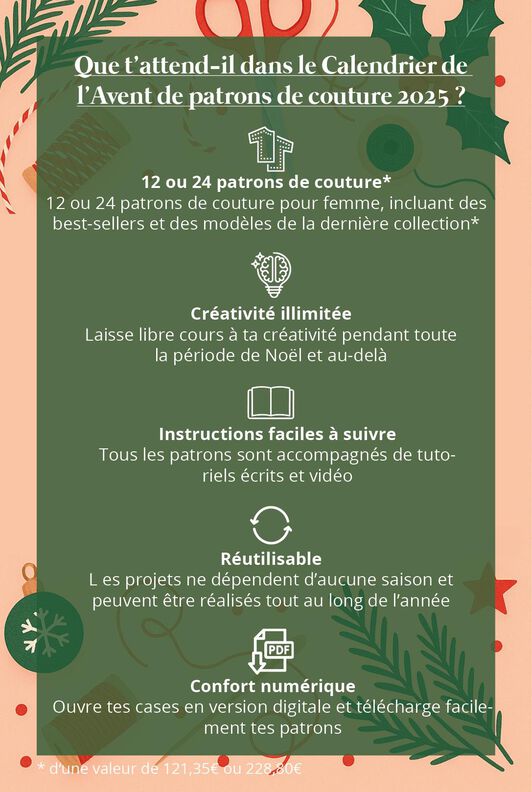 Calendrier de l'Avent 12 patrons de couture, Noël image number 2