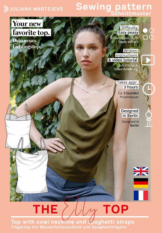 Patron Top Encolure plissée XS-XXXL Patron Top de couture image number 5