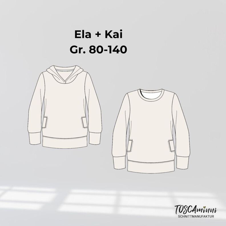 Hoodie pour enfants Ela+Kai t. 80-140 patron de couture image number 10