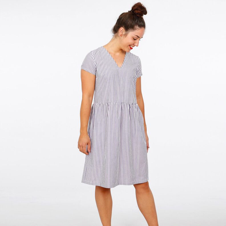 Madame MARY - Robe à col en V et jupe froncée XS-XXL image number 6