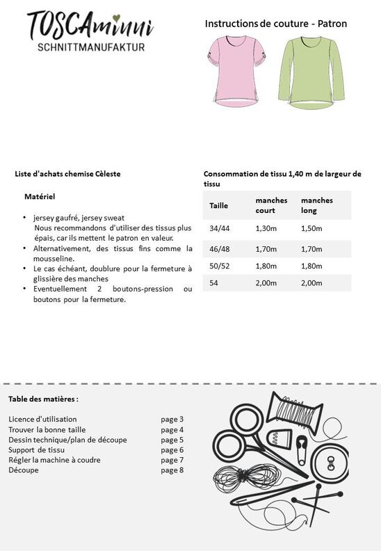 Shirt Celeste Taille 34-54 Patron image number 8