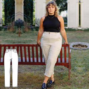 Patron  pantalon chino, XS-XXXL, Patron pantalon