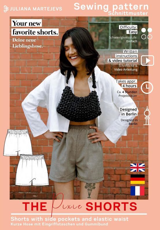 Pantalon court avec élastique Patron XS-XXXL image number 6