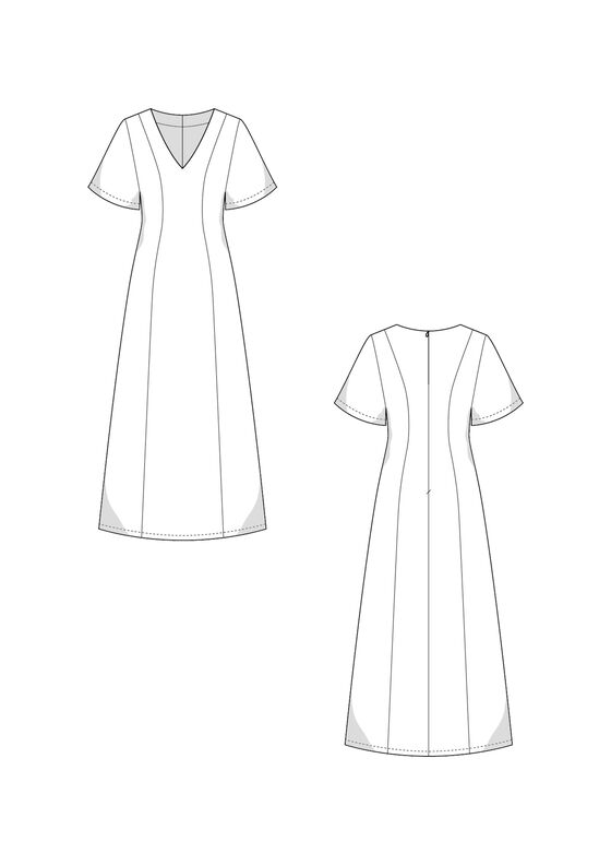 Robe midi Patron XS-XXXL. Robe Patron de couture image number 6