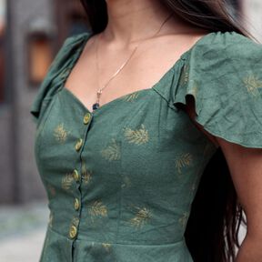 Robe Yoalli  | bustier décolleté en cœur manches à volants