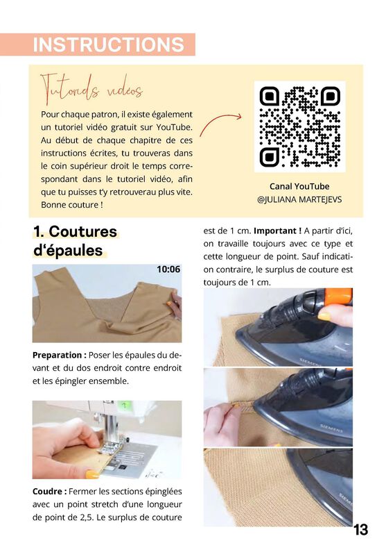 Patron slipover XS-XXXL Patron de couture slipover image number 10