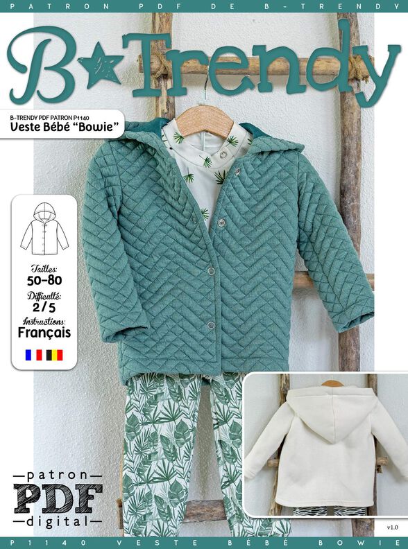 Veste B&eacute;b&eacute;  "Bowie" Patron de Couture  image number 2
