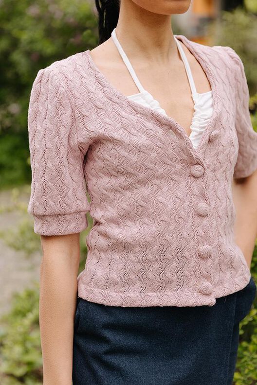 Cardigan femme Patron de couture manches bouffantes image number 4