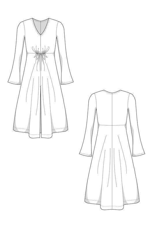 Patron de robe midi en jersey pour femme, elegante image number 10