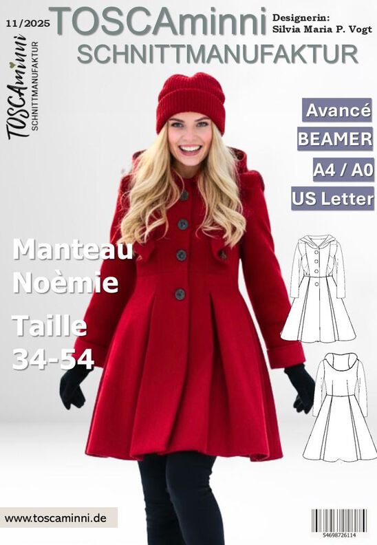 Patron de couture Manteau femme Noémie taille 34-54 cintré  image number 2