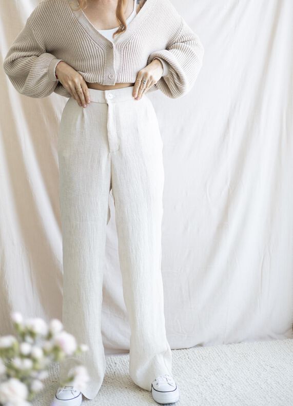 Pantalon taille haute large image number 8