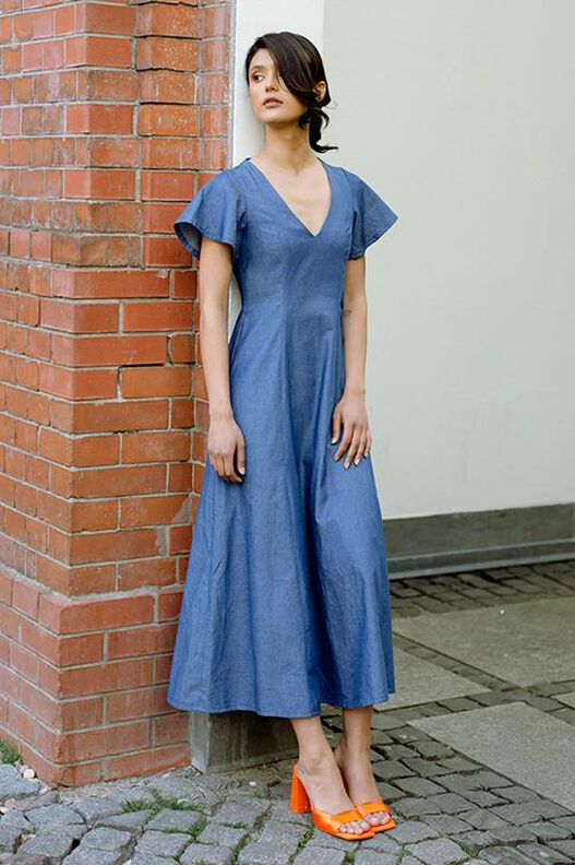Robe midi Patron XS-XXXL. Robe Patron de couture image number 3