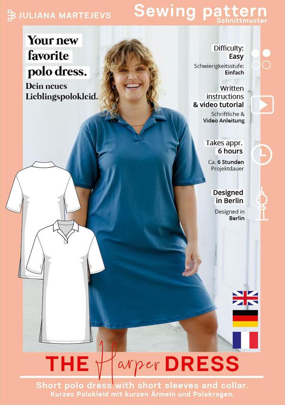 Robe Polo à manches courtes XS-XXXL, Patron de couture image number 7