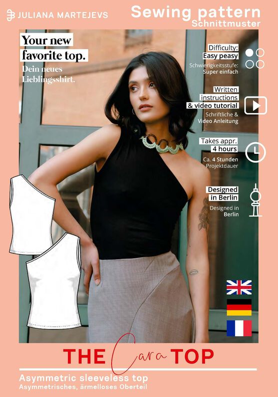 Patron Top asymétrique XS-XXXL Patron Top en jersey image number 5