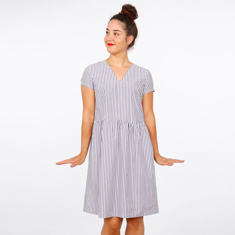 Madame MARY - Robe à col en V et jupe froncée XS-XXL image number 5